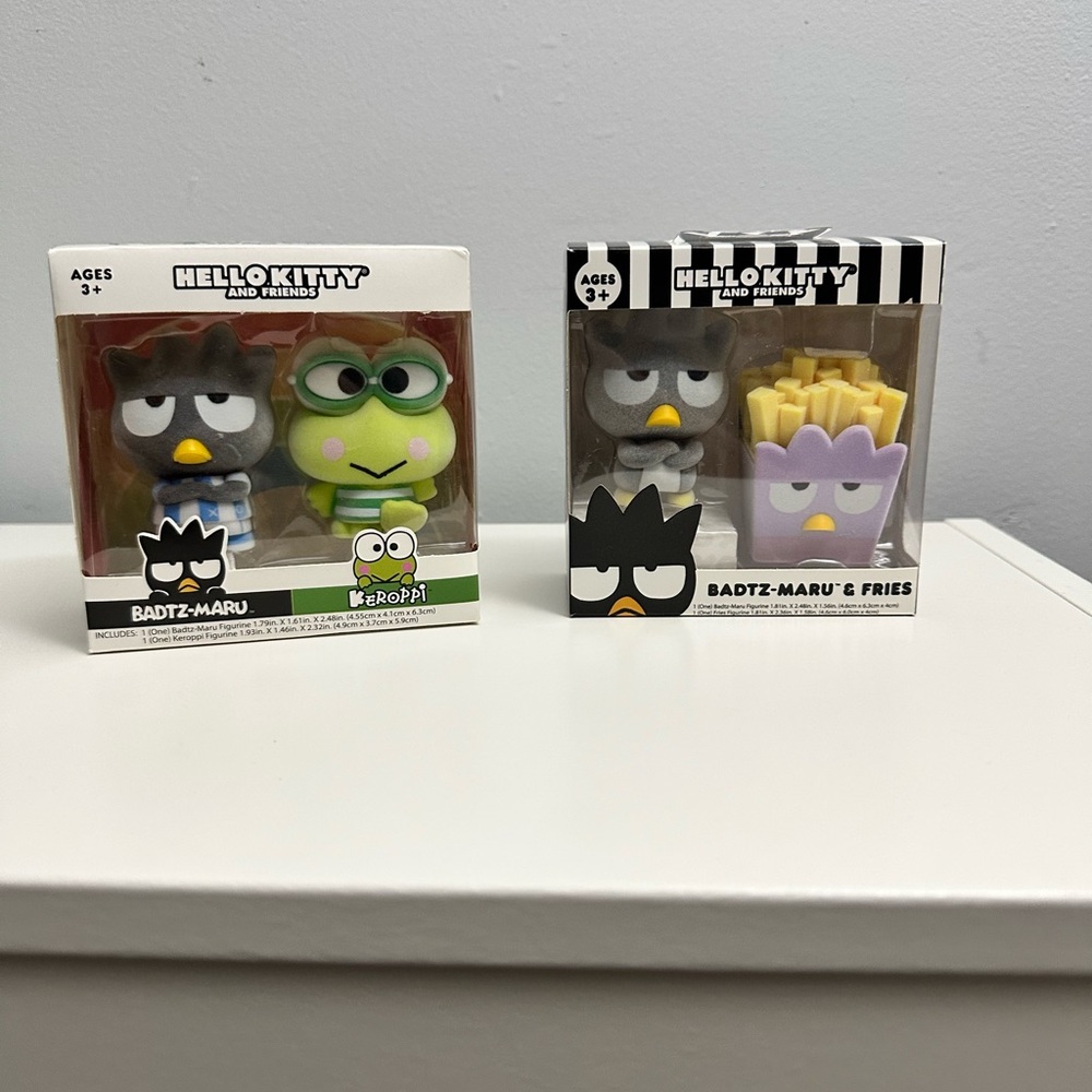 Keroppi & Badtz Maru and Badtz Maru & Fries figurine set by Sanrio